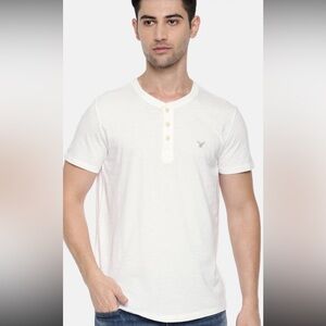 American Eagle Outfitters Short Sleeve Henley Cotton TShirt Mens Size Large